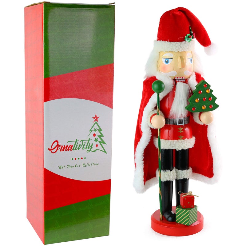 Ornativity Christmas Santa Claus Nutcracker - Holiday Wooden Xmas Nutcracker Santa Figure Home Decoration 13.5" - Image 4